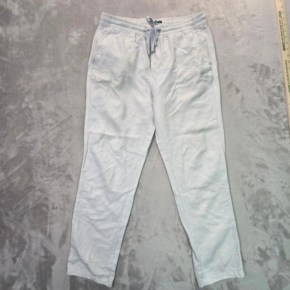 Zudio Mens Drawstring Elastic Waist Textured Casual Pants Grey Size 32 M